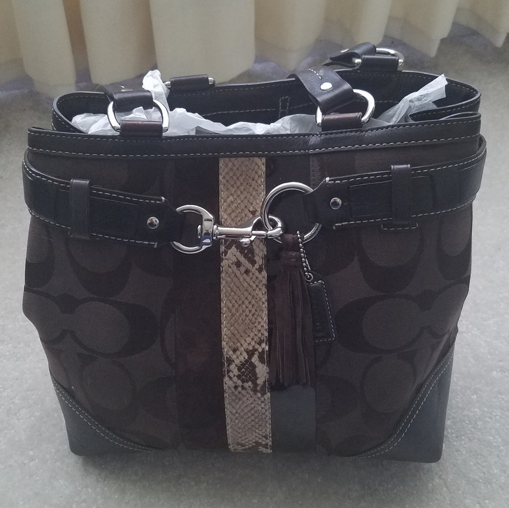 Authentic Signature Brown Coach Purse